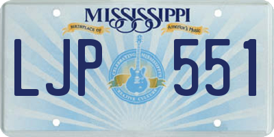MS license plate LJP551