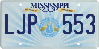 MS license plate LJP553