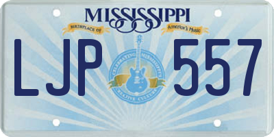 MS license plate LJP557