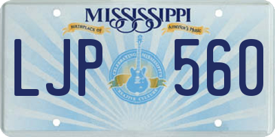 MS license plate LJP560