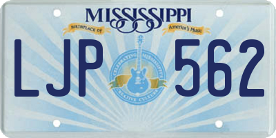 MS license plate LJP562