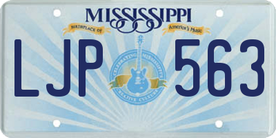 MS license plate LJP563