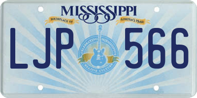 MS license plate LJP566