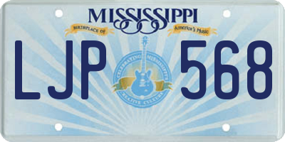 MS license plate LJP568