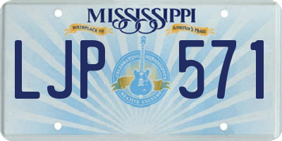 MS license plate LJP571