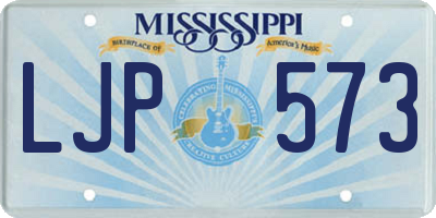 MS license plate LJP573