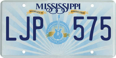 MS license plate LJP575