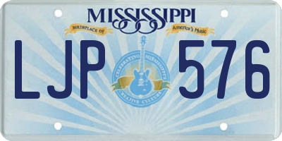 MS license plate LJP576
