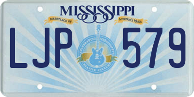 MS license plate LJP579