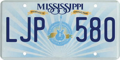 MS license plate LJP580