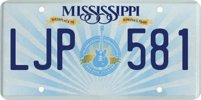 MS license plate LJP581