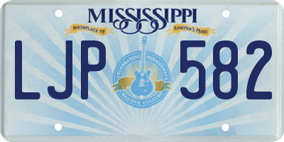 MS license plate LJP582