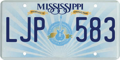 MS license plate LJP583
