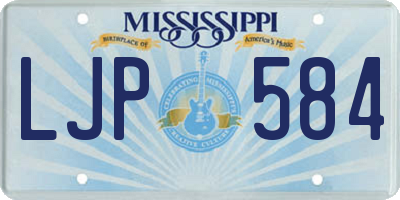 MS license plate LJP584