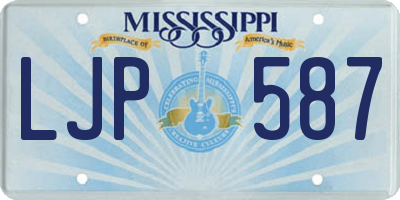 MS license plate LJP587