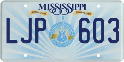 MS license plate LJP603