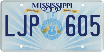 MS license plate LJP605