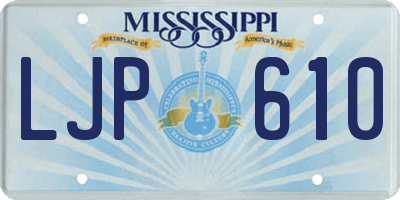 MS license plate LJP610