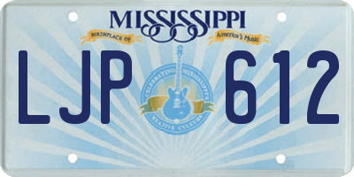 MS license plate LJP612