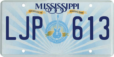 MS license plate LJP613