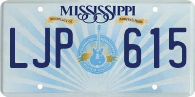MS license plate LJP615