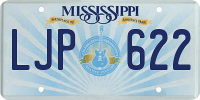 MS license plate LJP622