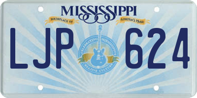 MS license plate LJP624