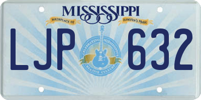 MS license plate LJP632
