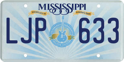 MS license plate LJP633