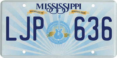 MS license plate LJP636