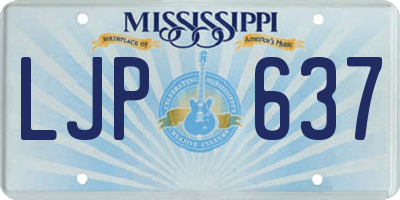 MS license plate LJP637
