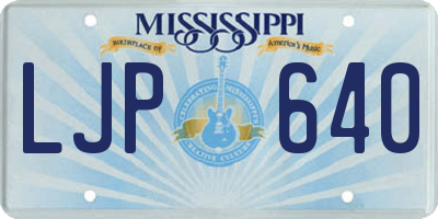MS license plate LJP640