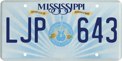 MS license plate LJP643
