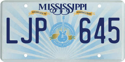 MS license plate LJP645