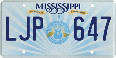 MS license plate LJP647