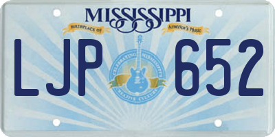 MS license plate LJP652