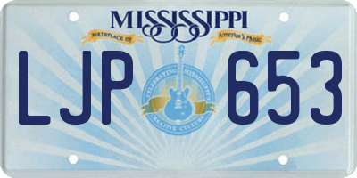 MS license plate LJP653