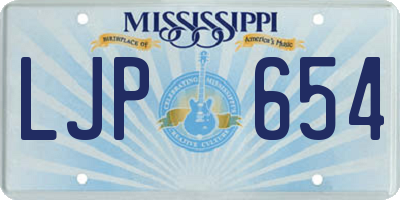 MS license plate LJP654