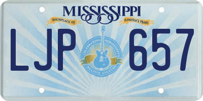 MS license plate LJP657
