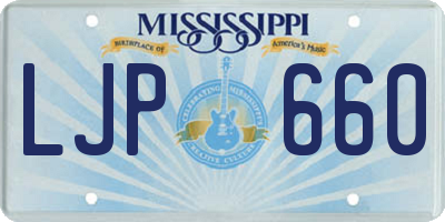 MS license plate LJP660
