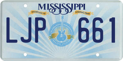 MS license plate LJP661