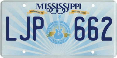 MS license plate LJP662