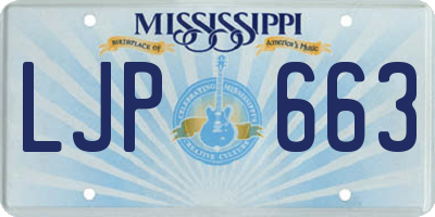 MS license plate LJP663