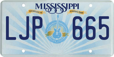 MS license plate LJP665