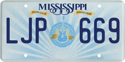 MS license plate LJP669