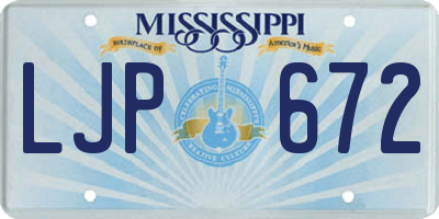 MS license plate LJP672