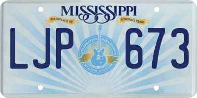 MS license plate LJP673