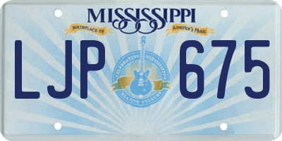 MS license plate LJP675