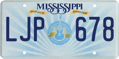 MS license plate LJP678
