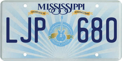 MS license plate LJP680